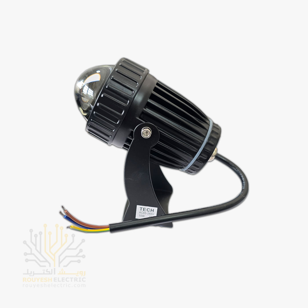 جت لایت 10 وات خارجی برند TECH بدنه مشکی مهتابی