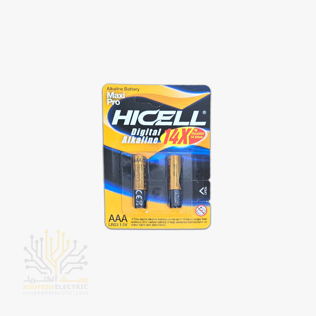 باطری نیم قلمی آلکالاین برند هایسل کارت 2 عددی