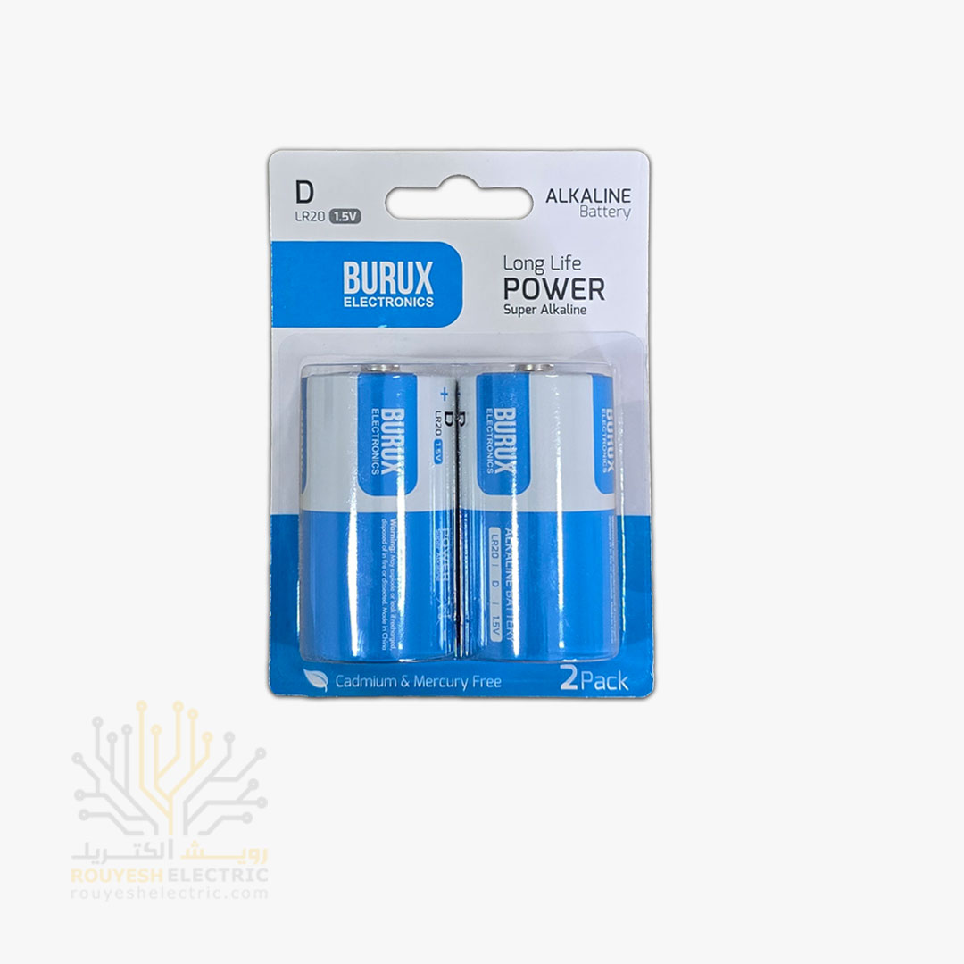 باطری بزرگ سوپر آلکالاین برند بروکس کارت 2 عددی