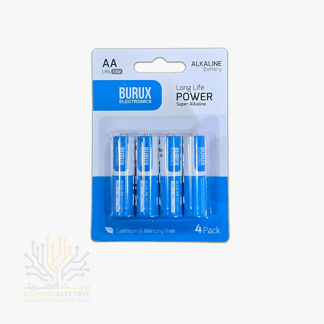 باطری قلمی سوپر آلکالاین برند بروکس کارتی 4 عددی
