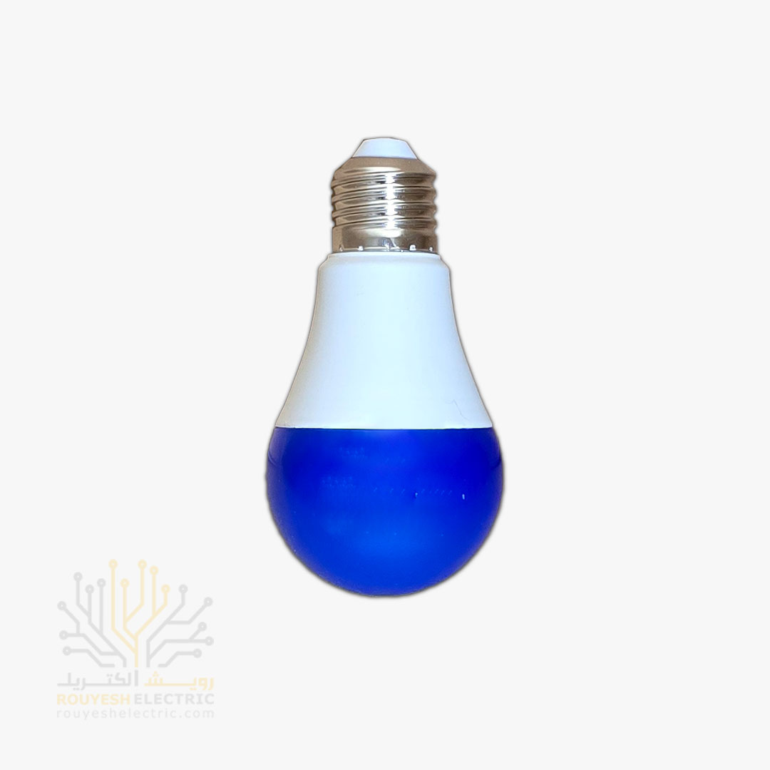 لامپ ال ای دی 9 وات حبابی برند بروکس رنگ آبی