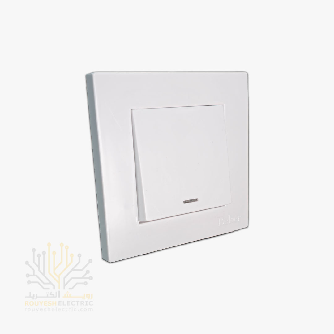 کلید تکپل توکار برند بکر مدل آسان سفید