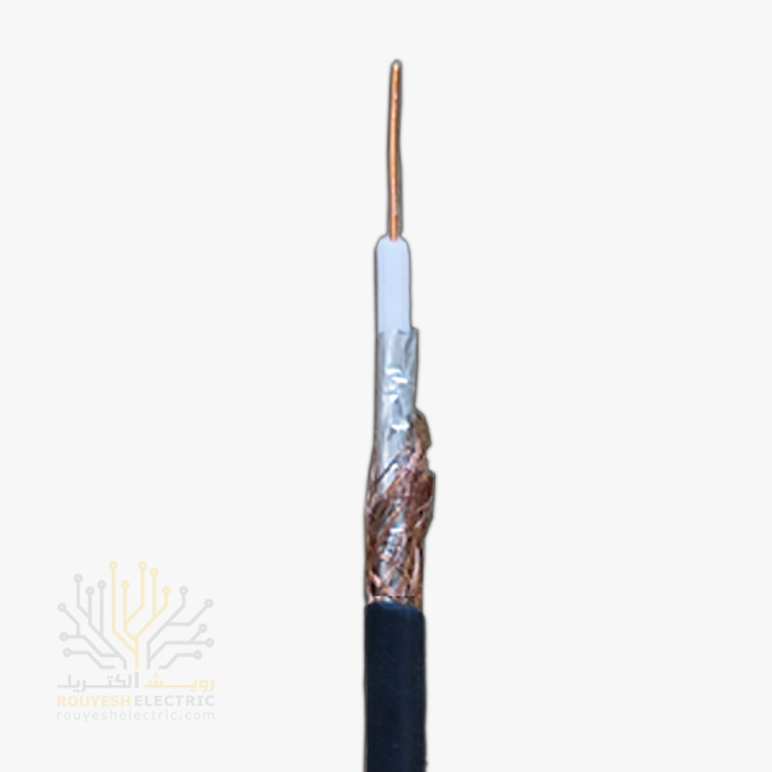 کابل دوربین برند تک کابل کرمان مدل ساده مغر مس 0/7 شیلد رنگ مس 96 رشته قرقره 563 متری