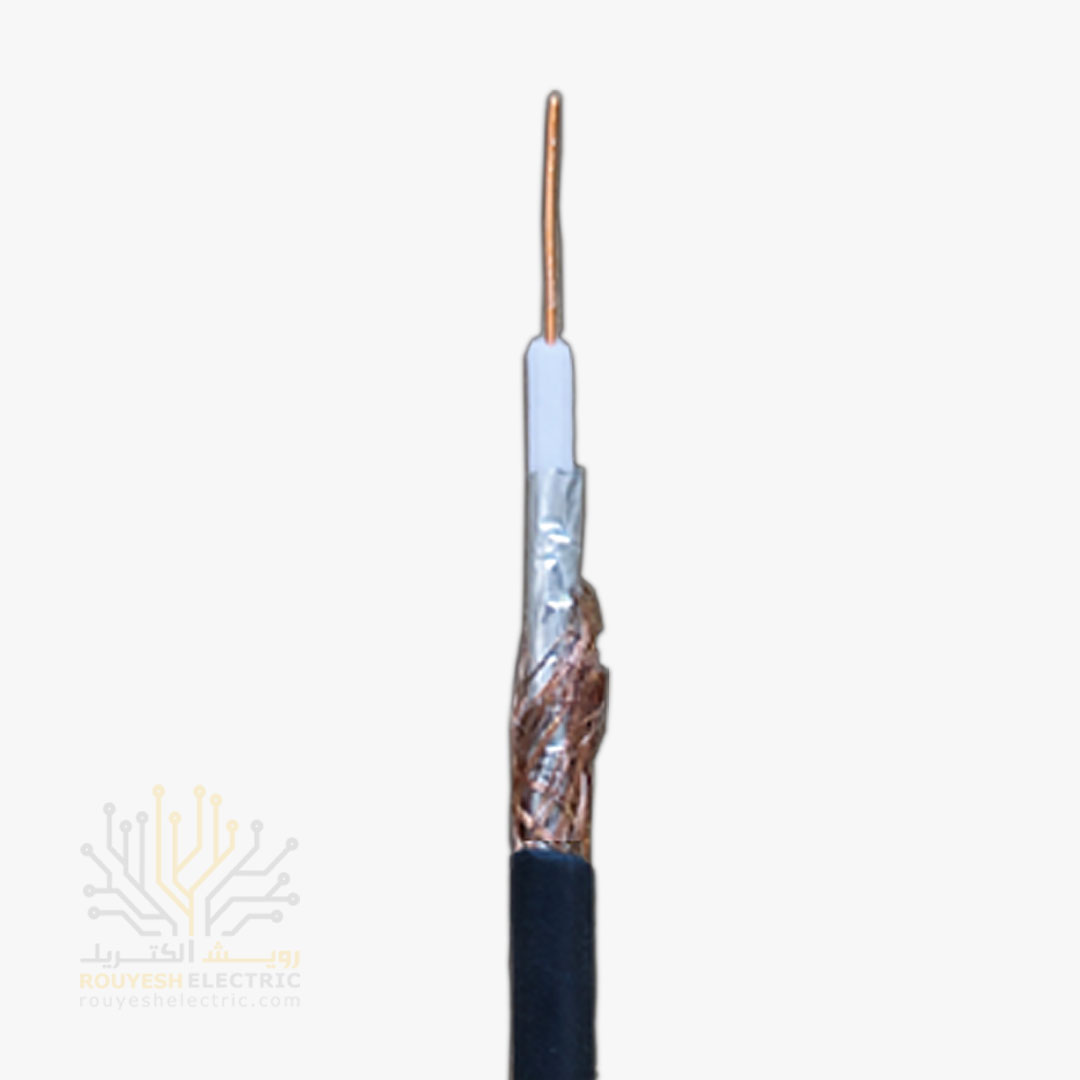 کابل دوربین برند تک کابل کرمان مدل ساده مغر مس 0/7 شیلد رنگ مس 96 رشته قرقره 698 متری