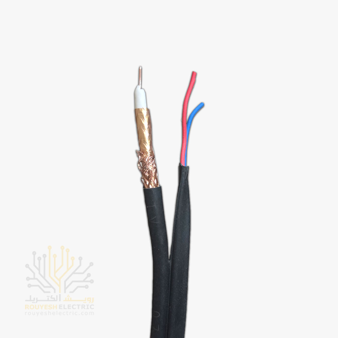 کابل دوربین برند تک کابل کرمان ترکیبی مغر مس با سطح مقطع 0/70 شیلد 80 رشته رنگ مس قرقره 290 متری