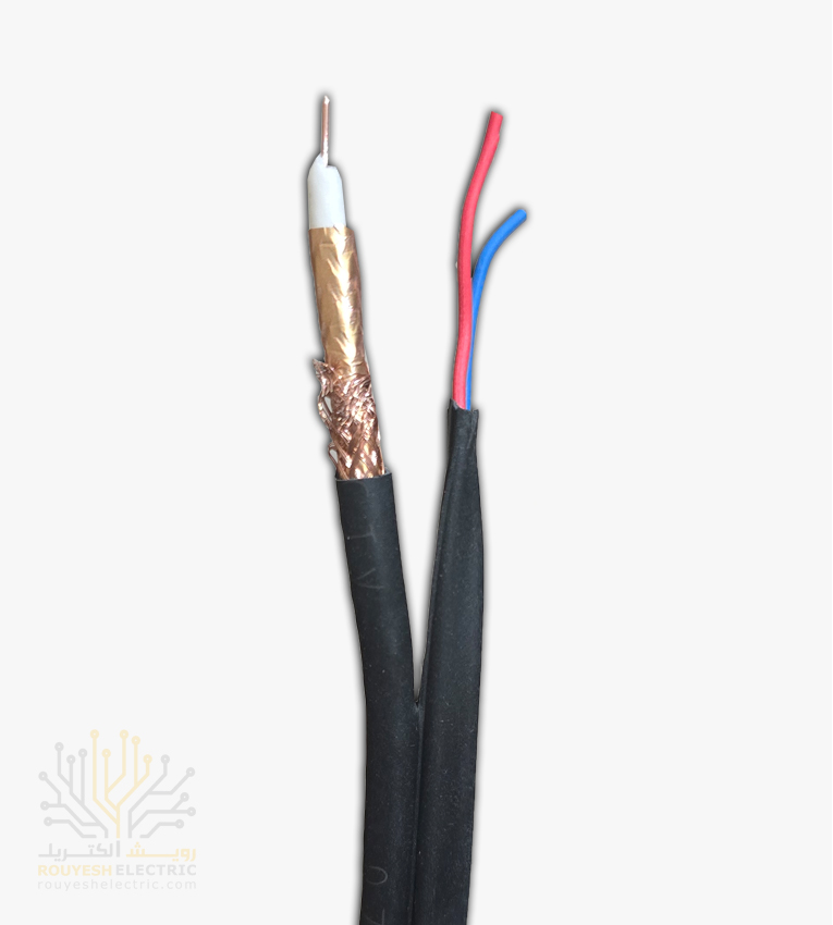 کابل دوربین برند تک کابل کرمان ترکیبی مغر مس با سطح مقطع 0/70 شیلد 80 رشته رنگ مس قرقره 400 متری