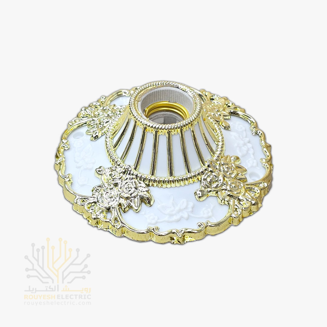 سرپیچ سقفی برند نورفرد مدل روژان رنگ سفید طلایی