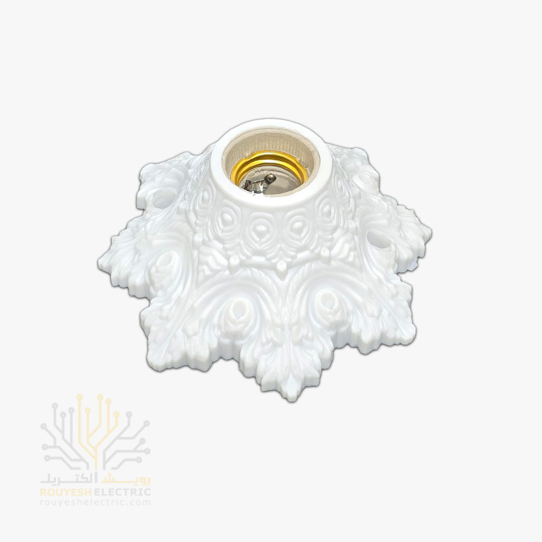 سرپیچ سقفی برند نور فرد مدل دینا رنگ سفید