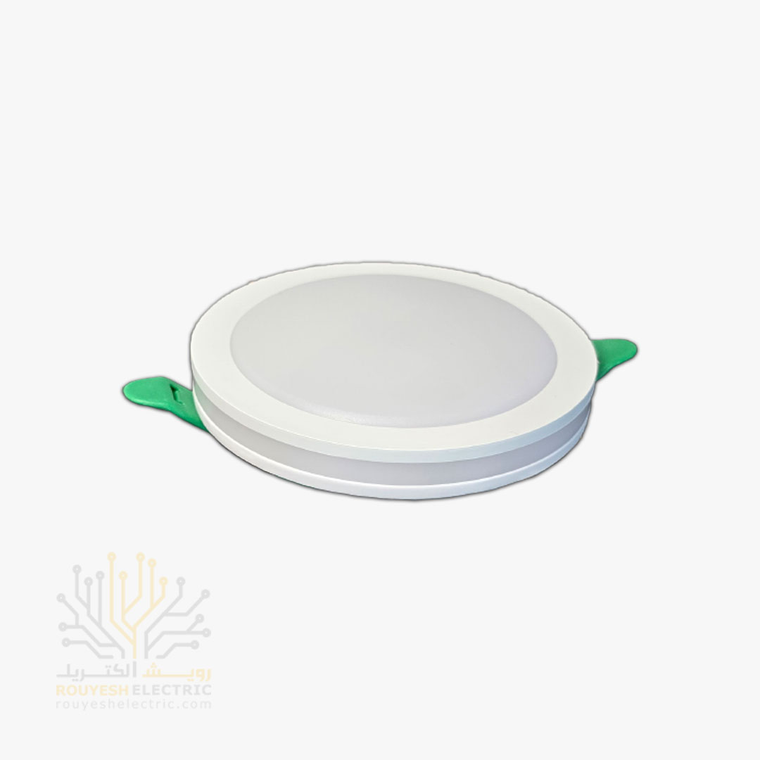 پنل سقفی توکار 20 وات برند تک تاب مدل زحل فنر متغیر دایره استاندارد مهتابی