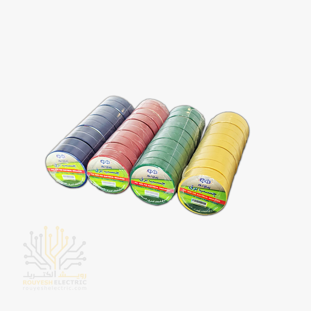 نوار چسب برق برند زمان نور رنگ سبز زرد آبی قرمز