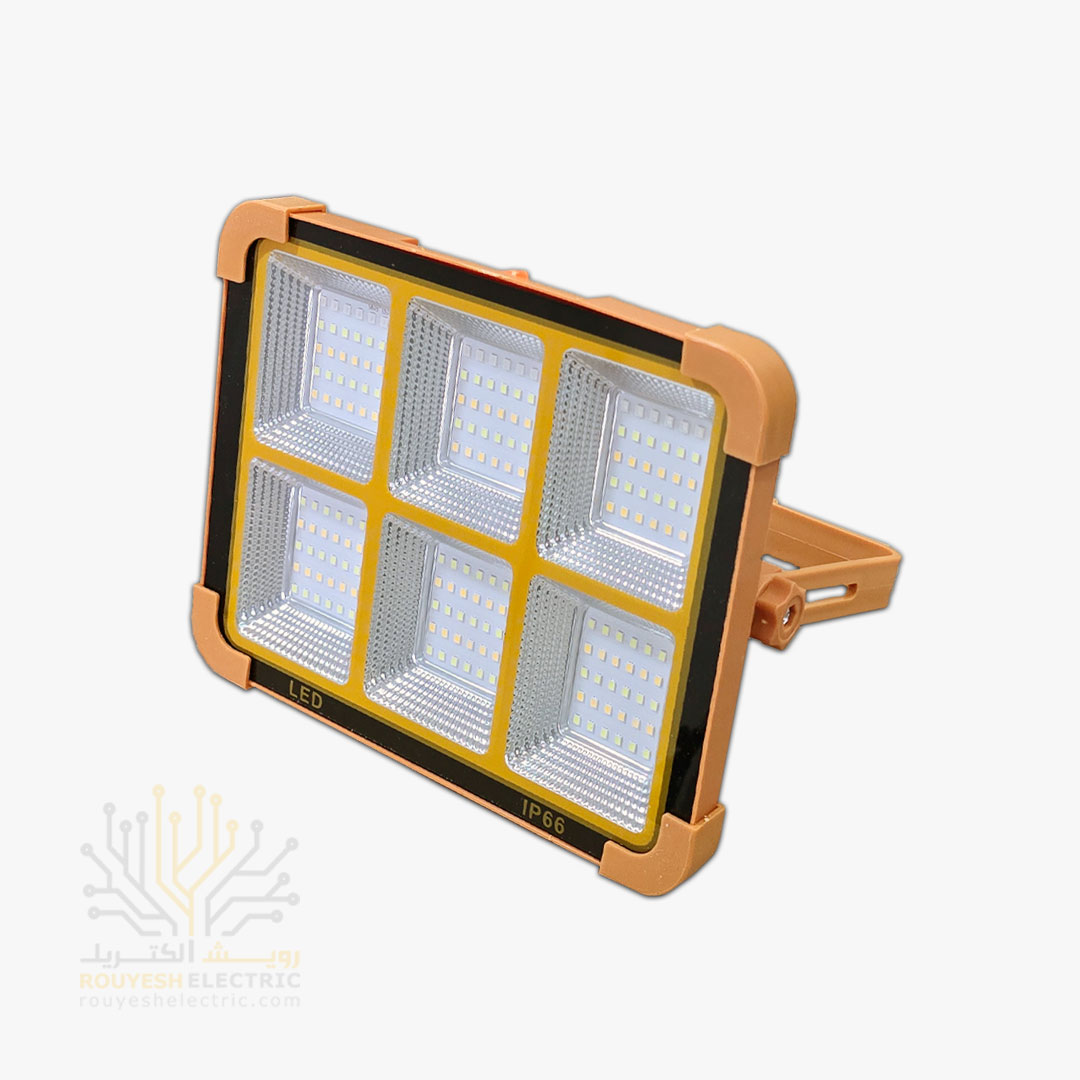 چراغ اضطراری پروژکتوری 180 SMD برند وای اس اچ مدل SE-1003 چهار حالته 400 وات دارای پنل خورشیدی