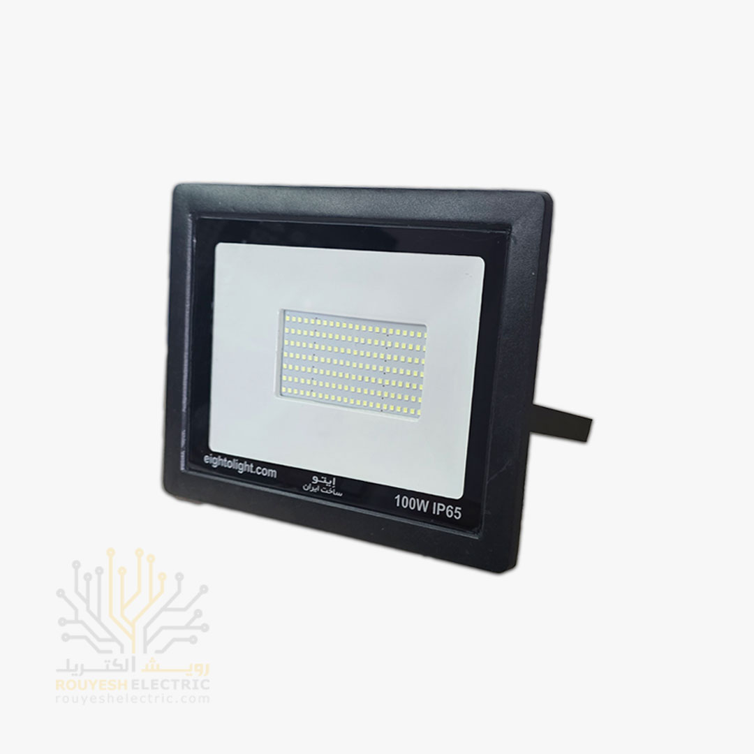 پروژکتور 100 وات SMD برند ایتولایت بدون درایور بدنه مشکی مهتابی