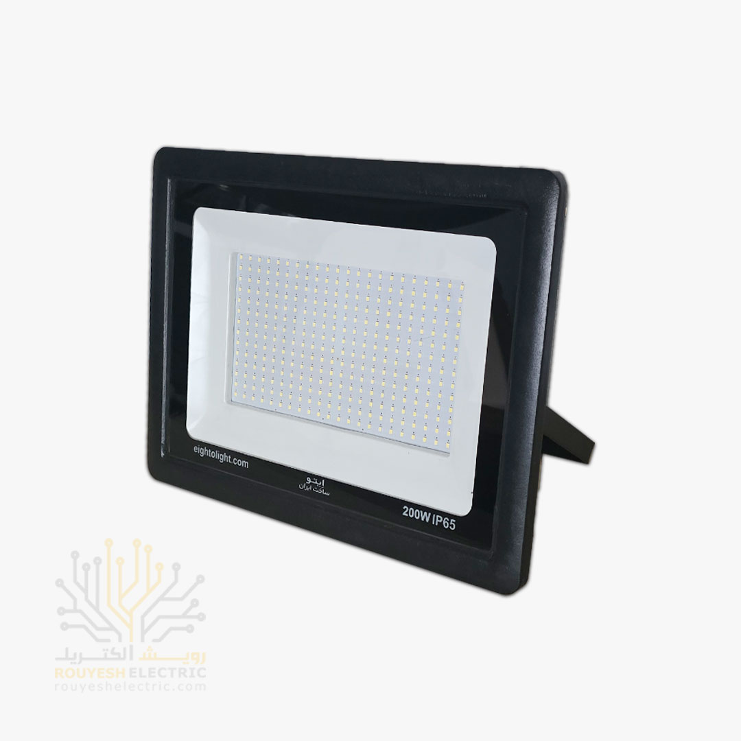 پروژکتور 200 وات SMD برند ایتولایت بدون درایور بدنه مشکی مهتابی