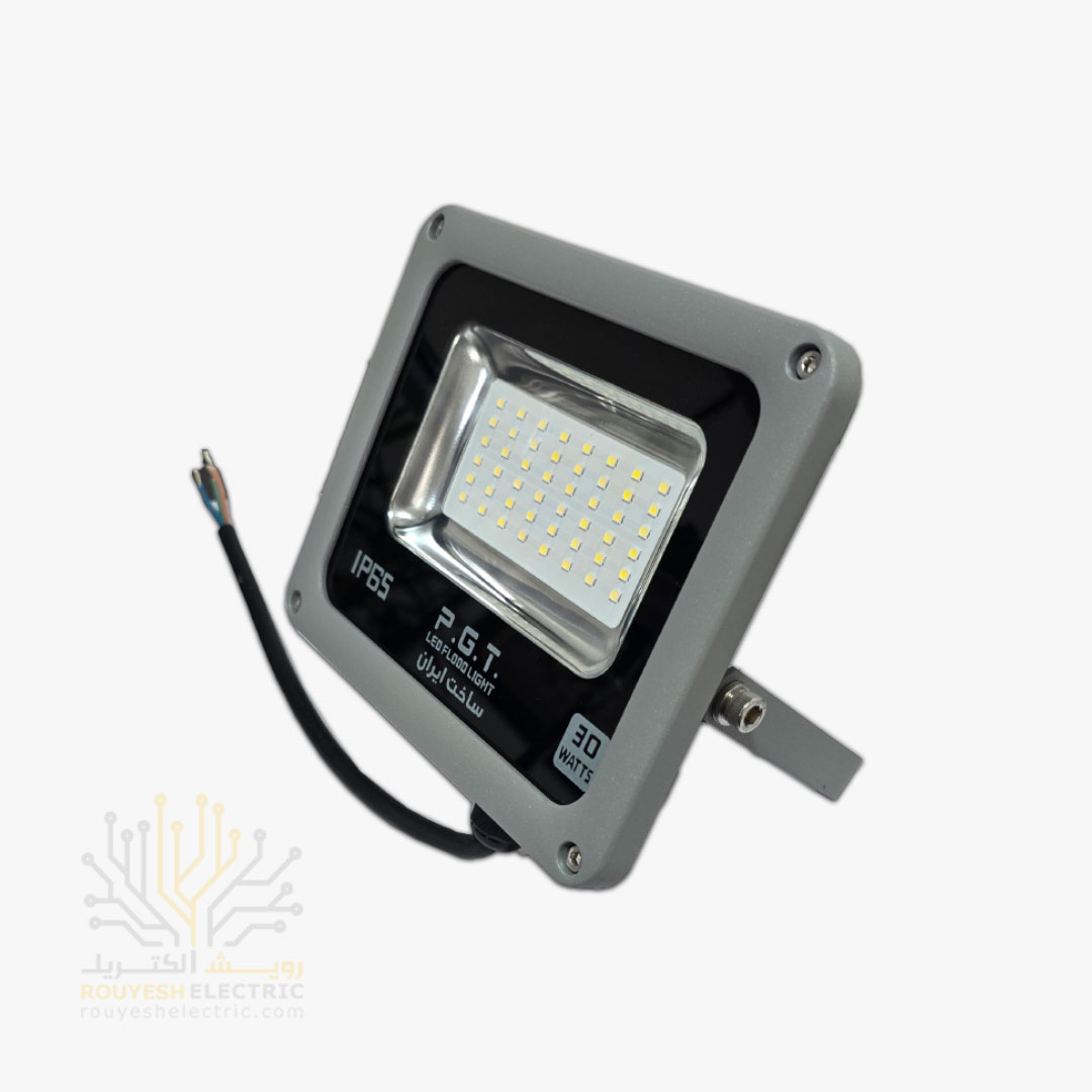 پروژکتور 30 وات SMD برند پی جی تی PGT سری گلد درایور دار مهتابی