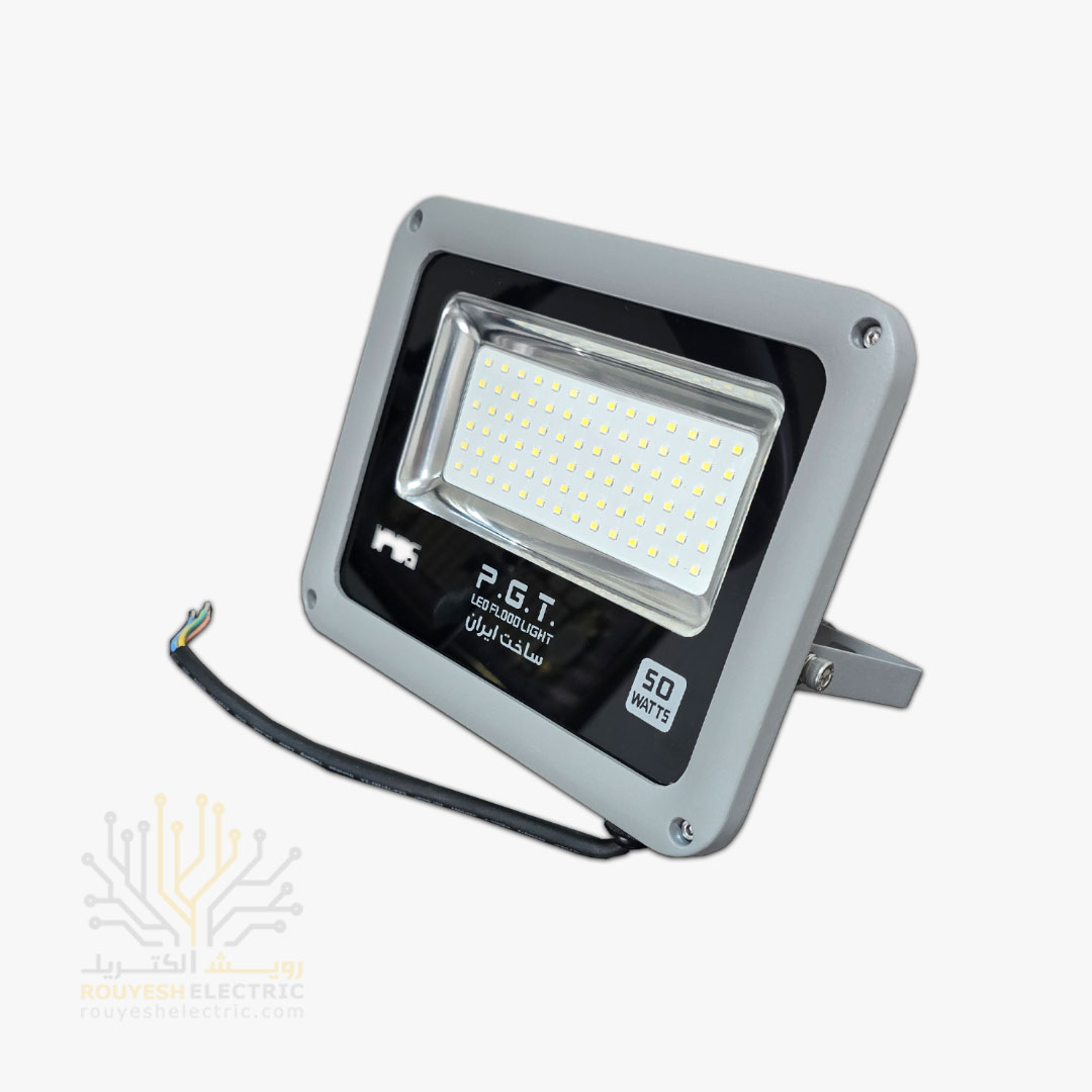 پروژکتور 50 وات SMD برند پی جی تی PGT سری گلد درایور دار