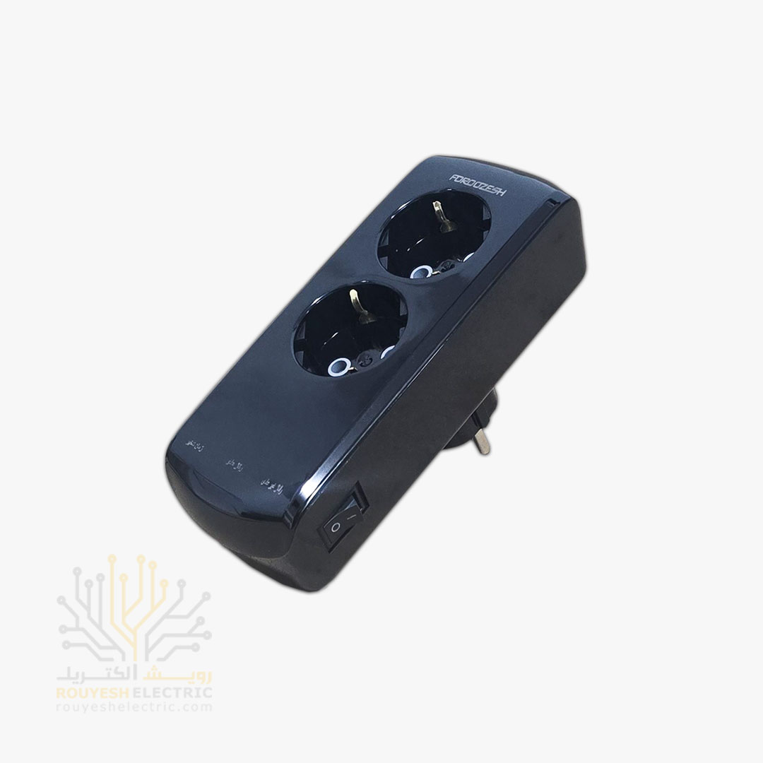 محافظ برق یخچال دیواری دو خانه برند فروزش مدل LT200W لوتوس ارتدار کلید دار بدنه مشکی آنالوگ