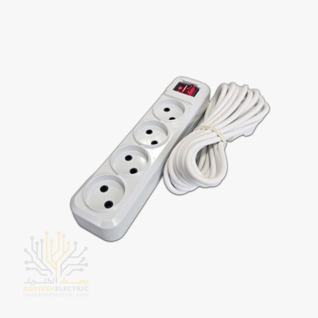 چهار راهی برق سیار برند لجور استاندارد بدون ارت کابل 5 متری