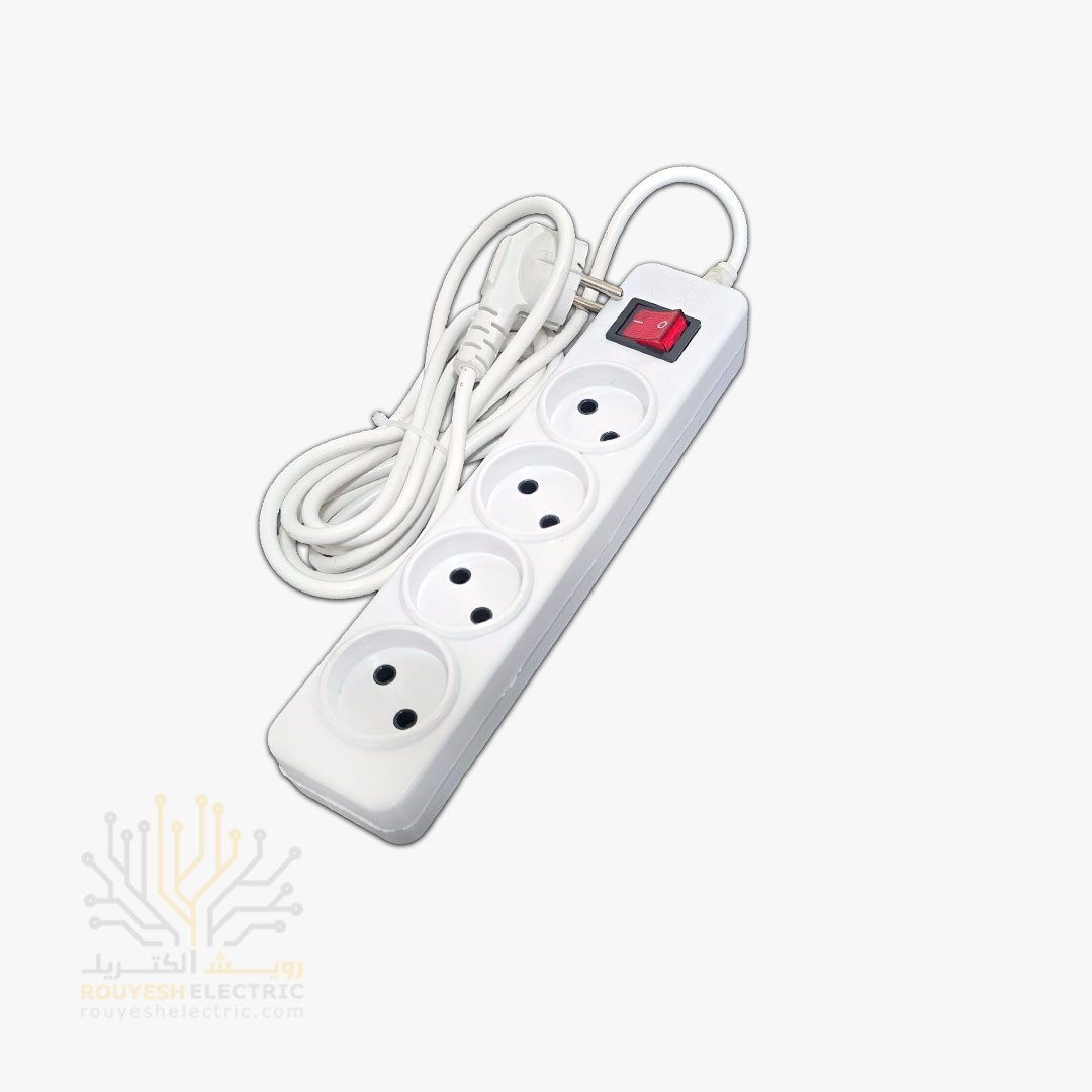 چهار راهی برق سیار برند افق مدل 403 استاندارد کلید دار کابل 5 متری