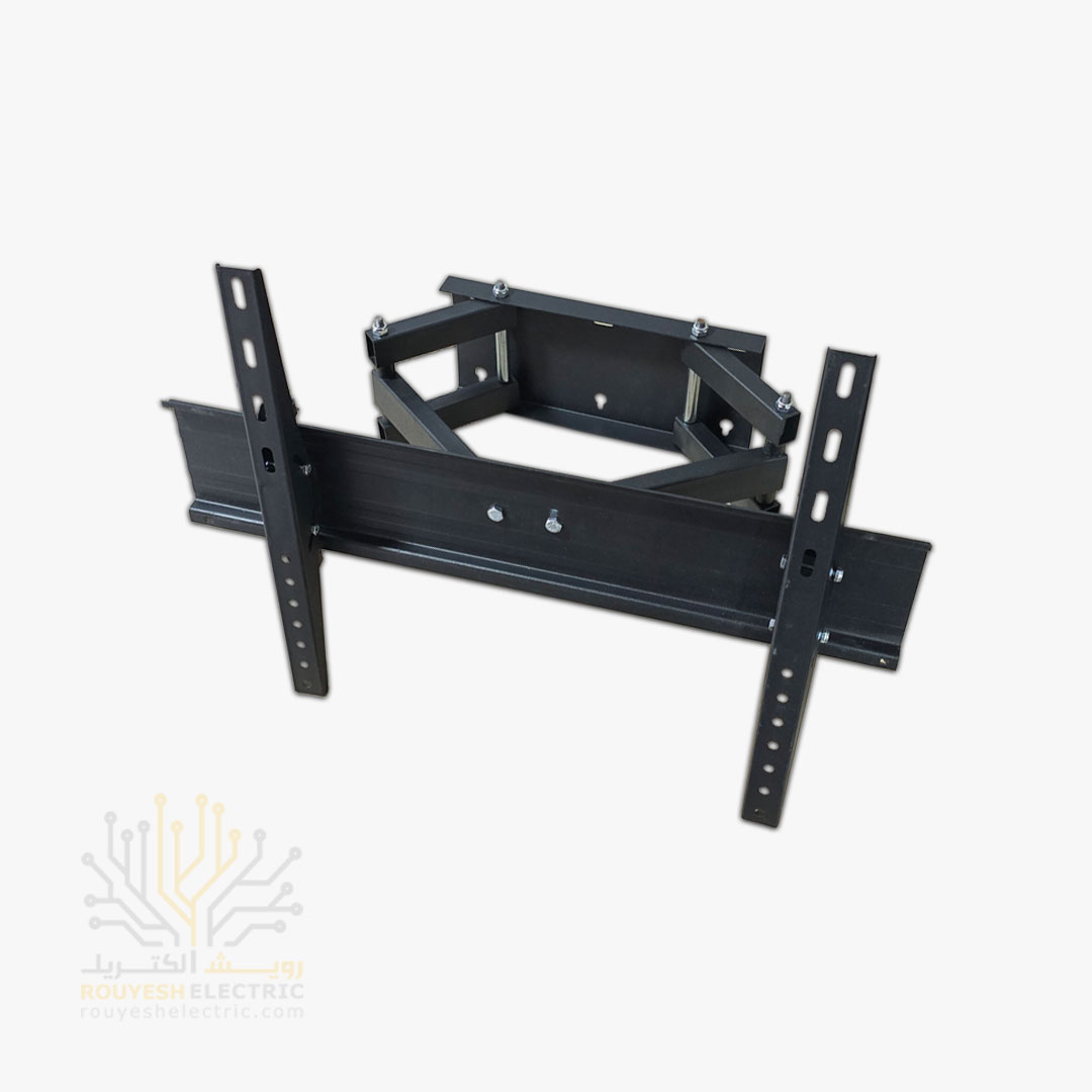 پایه تلویزیون دو بازو برند پاور تکنیک مدل B-6 سایز 55 تا 85 اینچ تحمل وزن 80 کیلوگرم