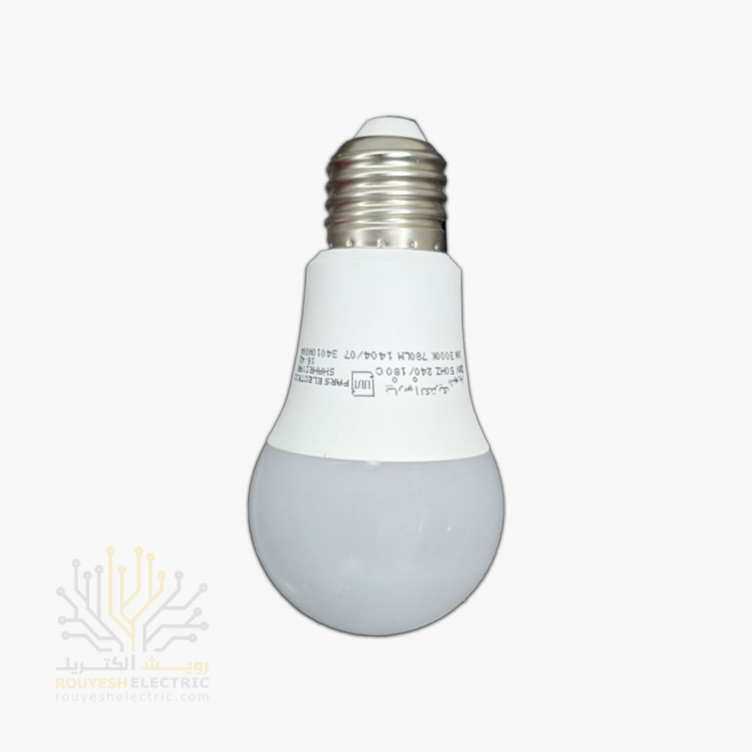 لامپ ال ای دی 10 وات حبابی برند پارس الکتریک مهتابی