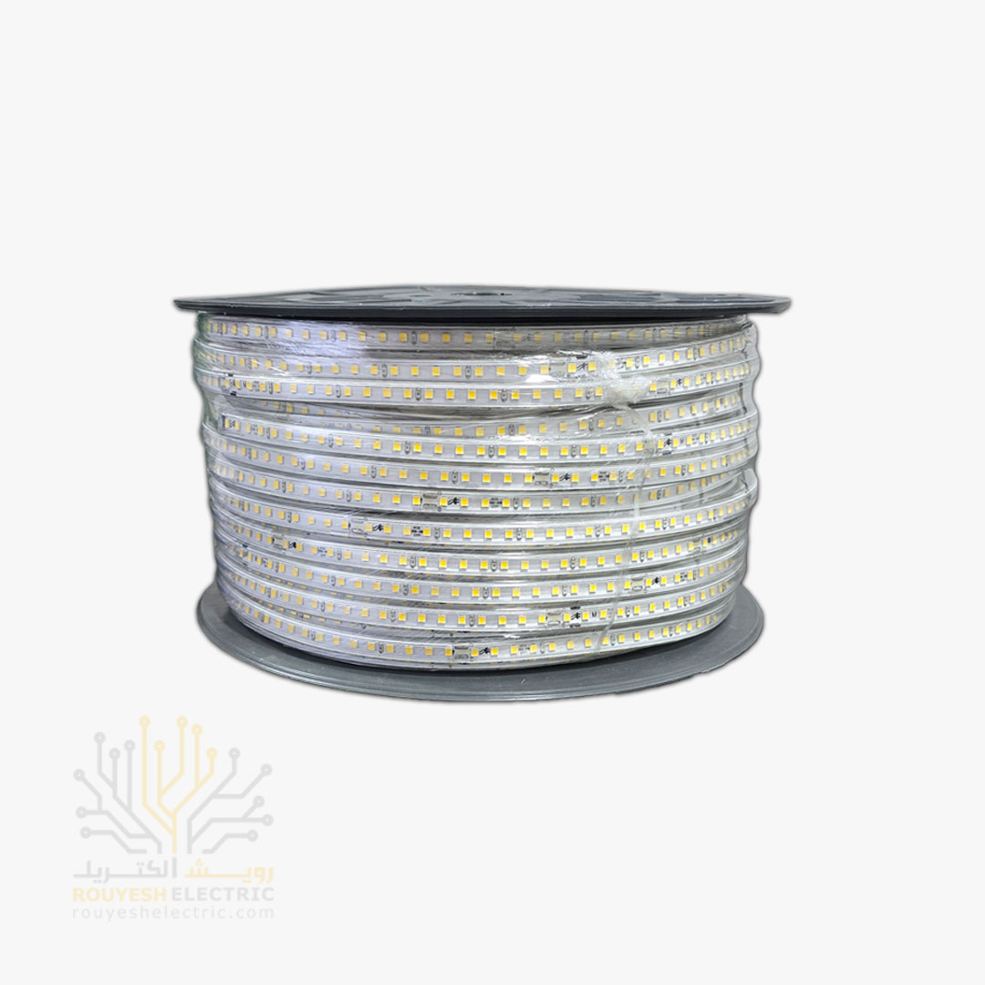 ریسه شلنگی وایرلس برند شارو لایت 35x35 تک لاین تراکم 120 برش 20 سانت 10 میل رنگ انبه ای 100 متری