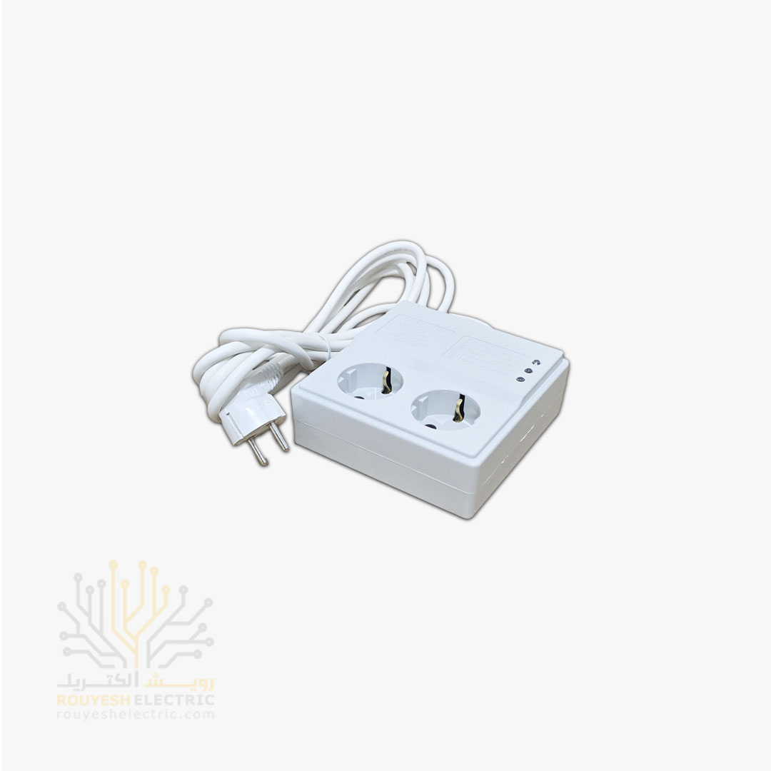 محافظ برق یخچال سیار دو خانه برند پارت الکتریک کد 903 ارتدار مغزی سرامیک 10 آمپر بدنه سفید آنالوگ 3 متری