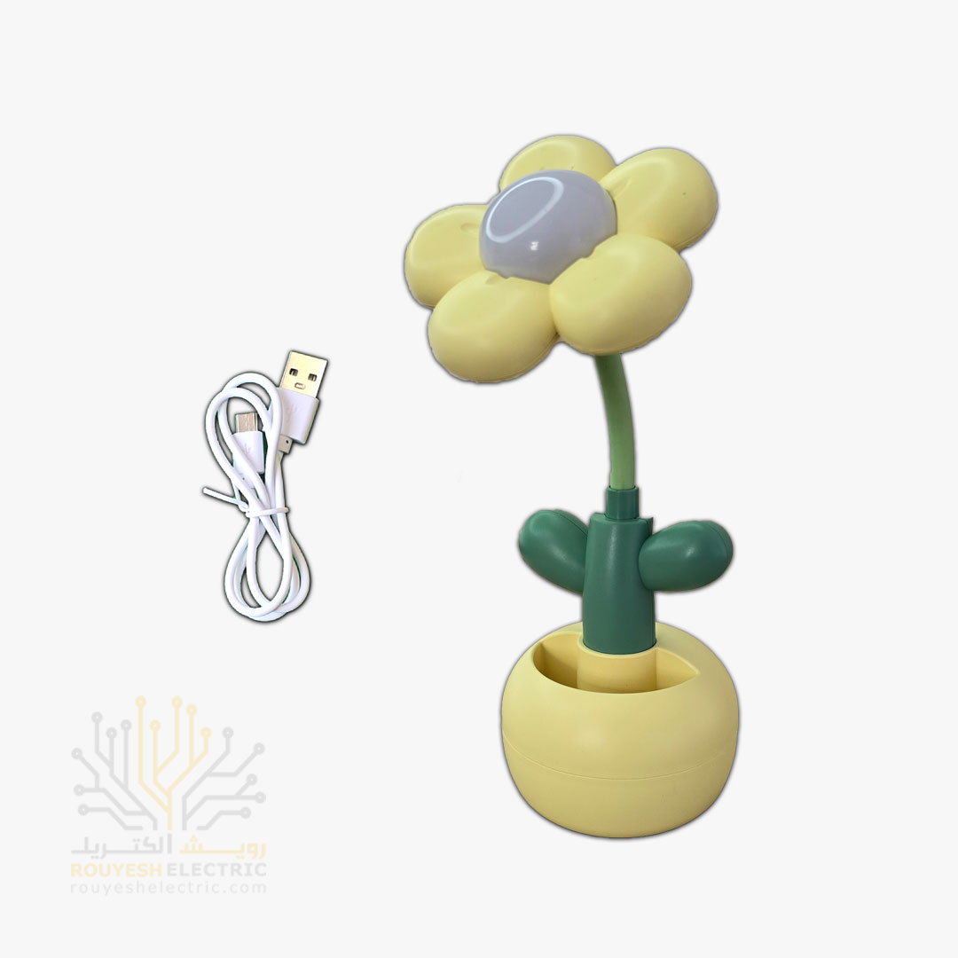 چراغ مطالعه شارژی رومیزی مدل گل کد 14