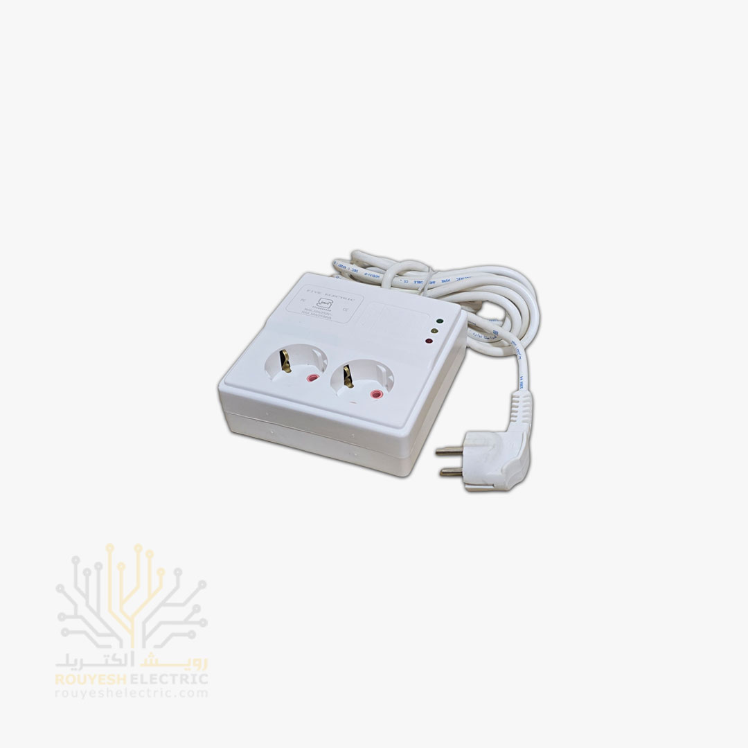 محافظ برق یخچال سیار دو خانه برند فایو الکتریک استاندارد ارتدار بدون کلید بدنه سفید 3 متری