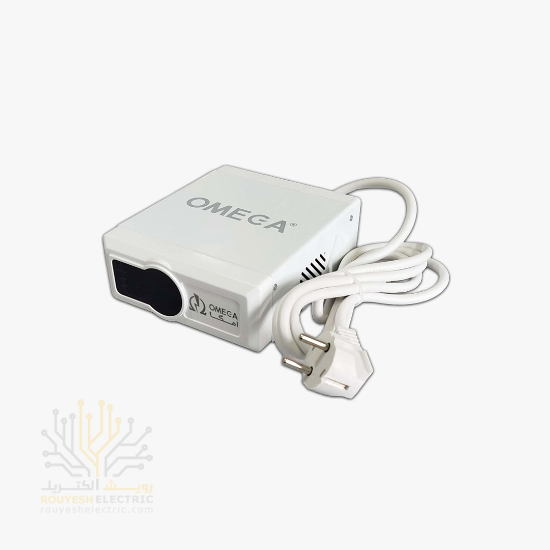 محافظ برق یخچال صنعتی سیار برند امگا مدل F3100 استاندارد ارتدار بدنه سفید 2 متری