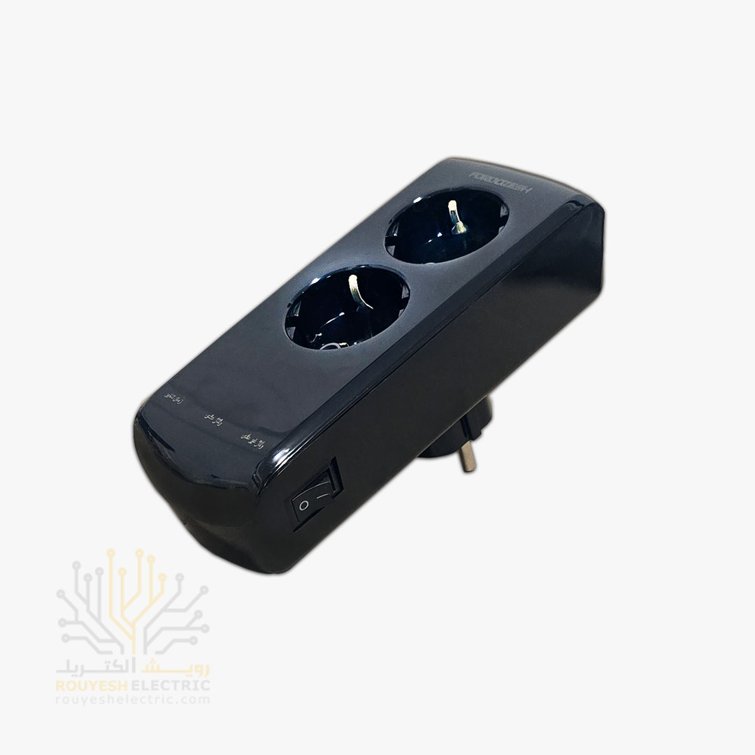 محافظ برق یخچال دیواری دو خانه برند فروزش مدل LT200DW لوتوس ارتدار کلید دار  بدنه مشکی دیجیتال