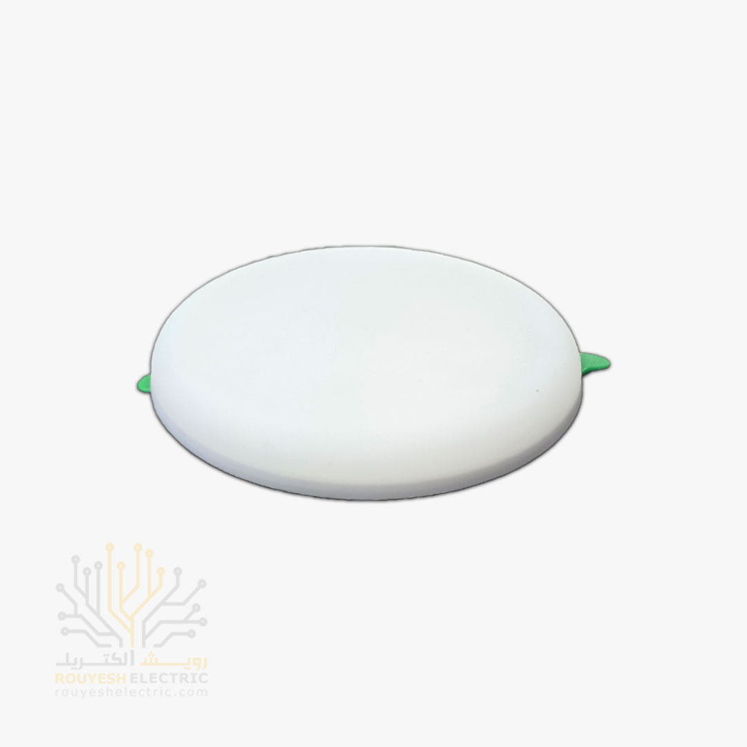 پنل سقفی توکار فول لایت 24 وات برند تک تاب مدل هاله فنر متغیر دایره استاندارد رنگ آفتابی