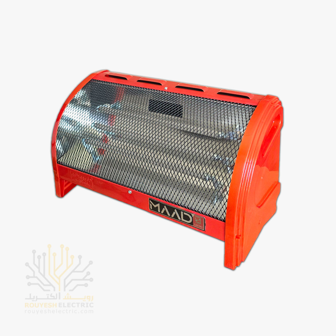 بخاری برقی استاندارد برند ماد الکتریک مدل راد 3 شعله 1800 وات فن دار