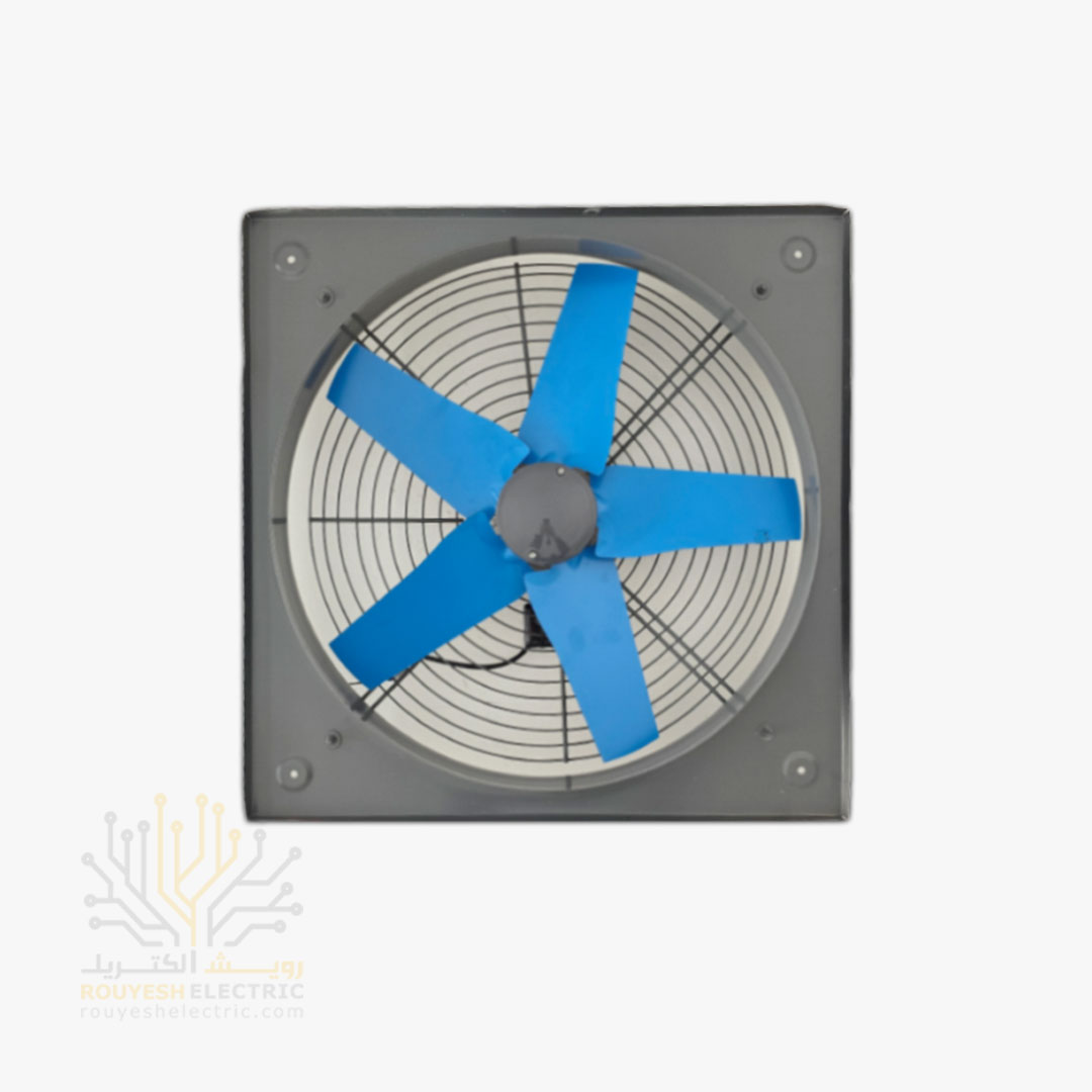 هواکش صنعتی 45 سانت برند ژنیران موتور ایران استاندارد 5 پر فلزی 1400 دور ضمانت تعویض