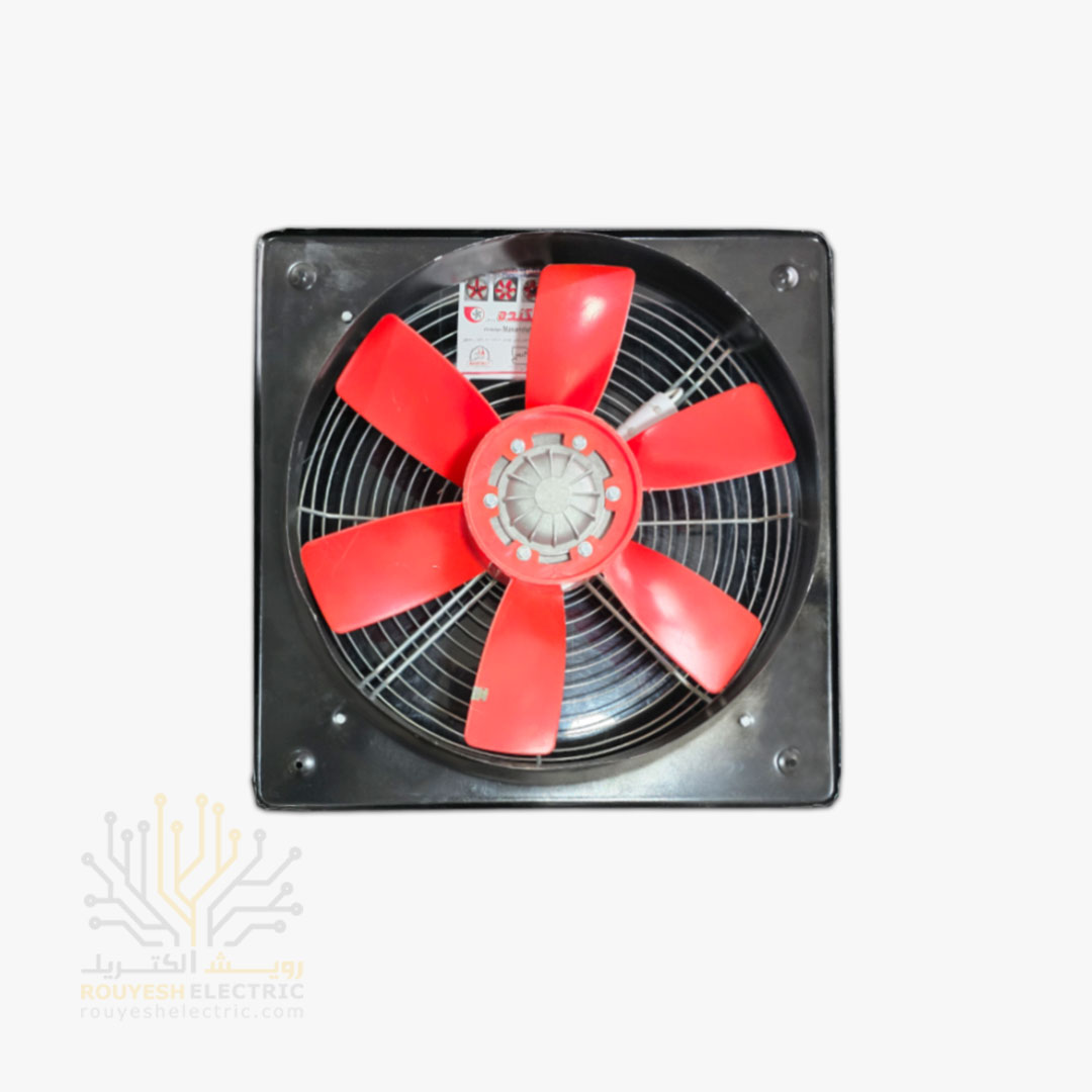 هواکش صنعتی 50 سانت برند مکنده موتور ایلکا استاندارد 5 پر پلاستیکی 1400 دور ضمانت تعمیر