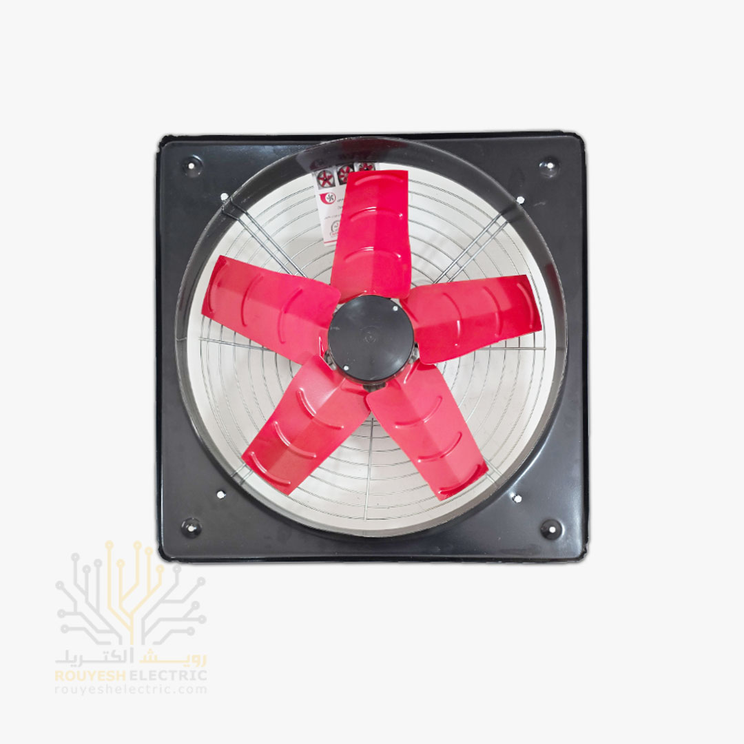 هواکش صنعتی 50 سانت برند مکنده موتور ایران استاندارد 5 پر فلزی 1400 دور ضمانت تعمیر