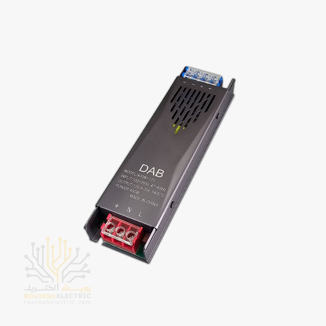 سوئیچینگ 12 ولت 16/5 آمپر برند شارو لایت 400 وات راندمان 70 یک سال گارانتی