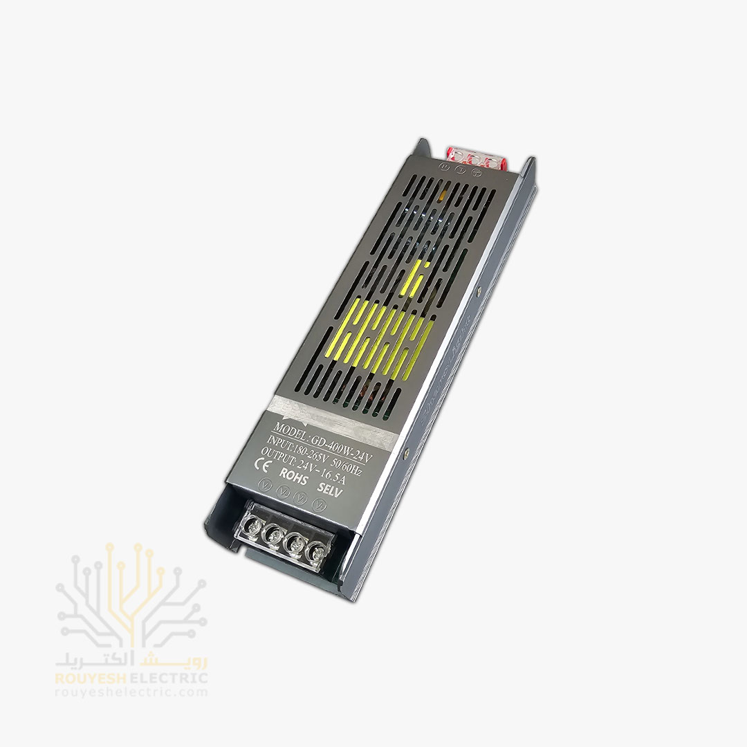 سوئیچینگ 24 ولت 16/5 آمپر برند شارو لایت 400 وات راندمان 100 یک سال گارانتی