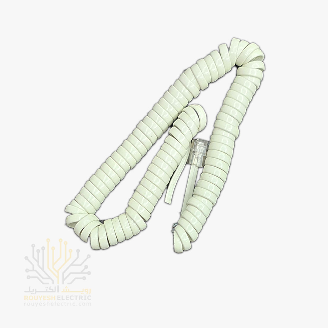 بند فنری تلفن برند نورسام مدل مغز آلومینیوم تک شیرینگ سفید