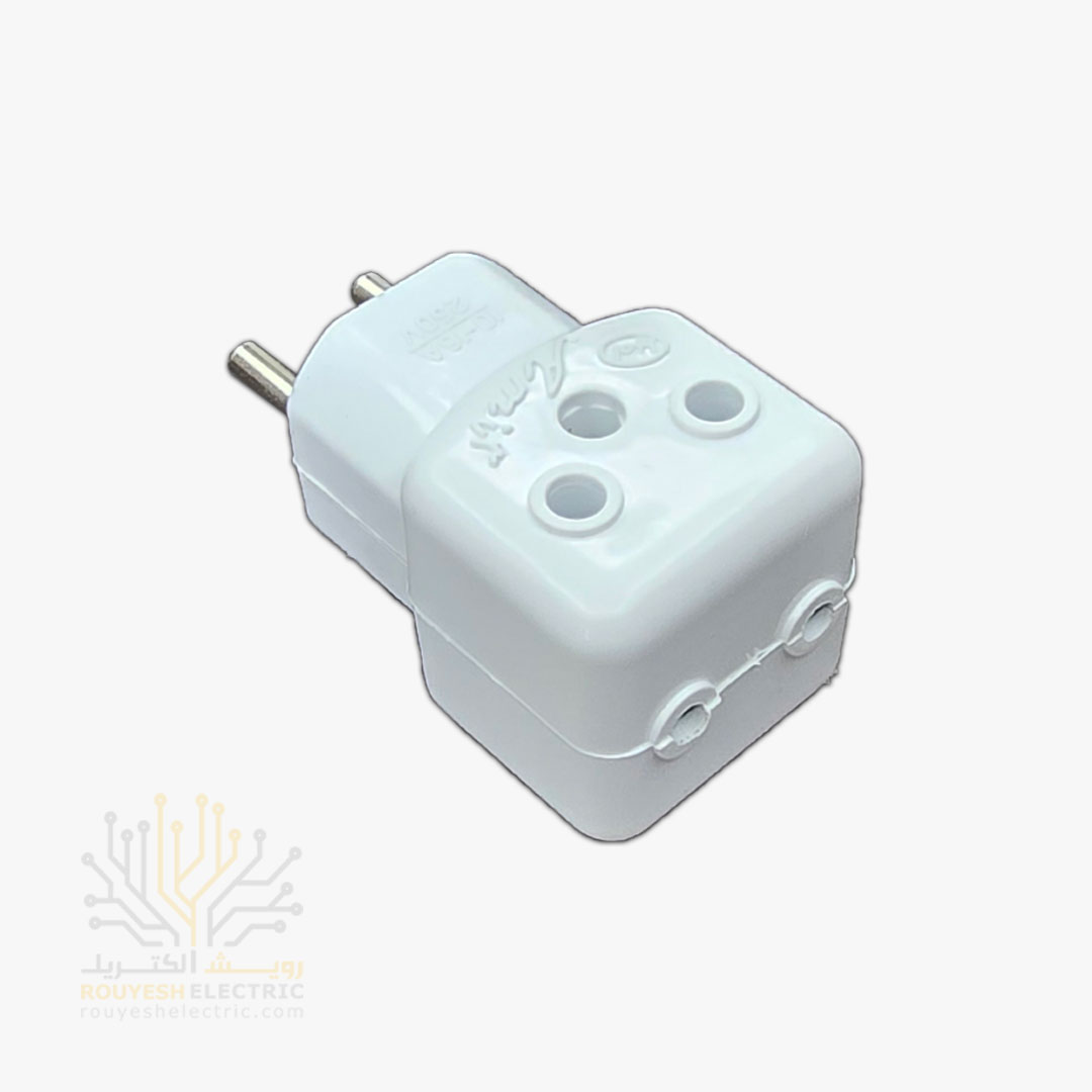 سه راهی برق دیواری برند نورسان مدل کپل تخت سفید