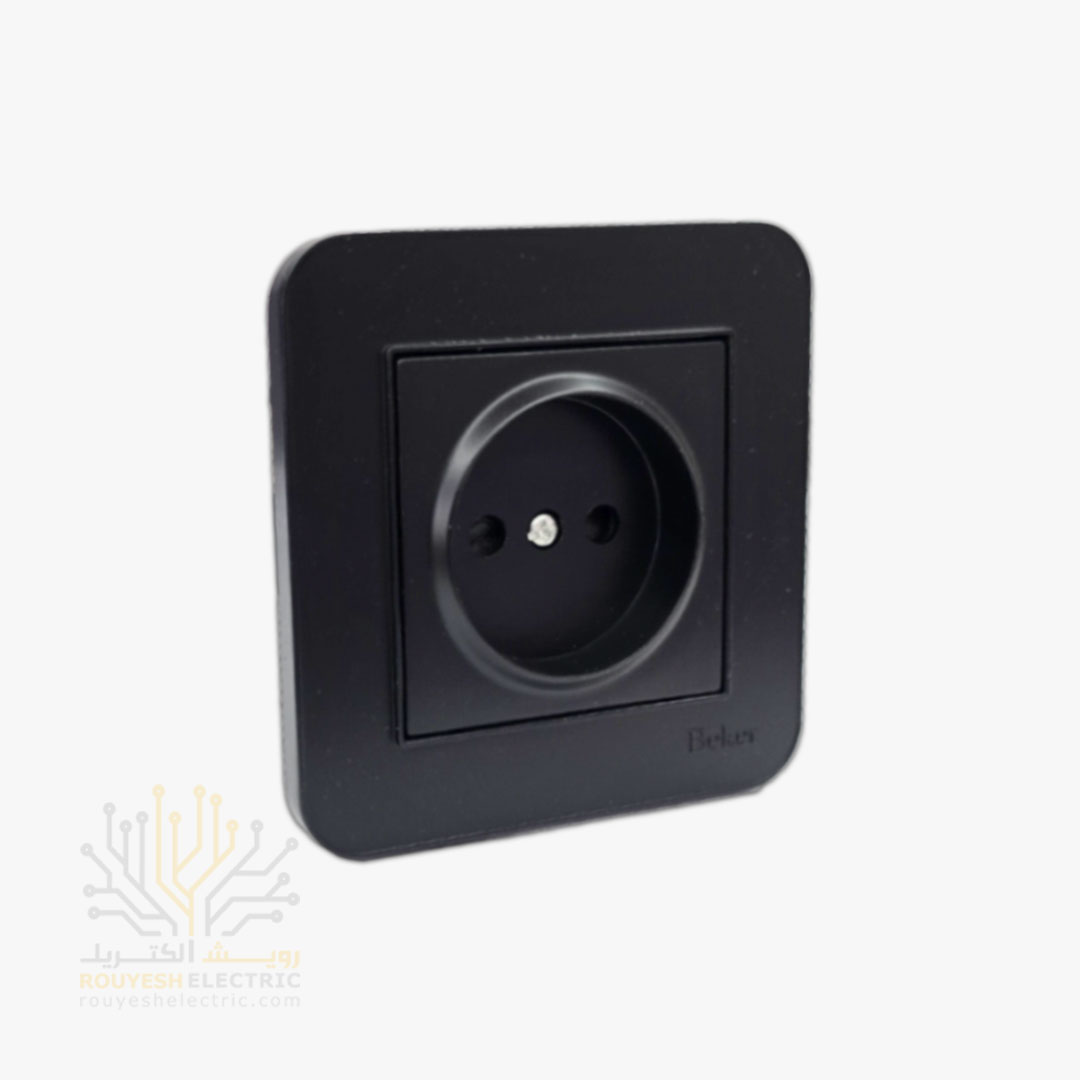 پریز تلفن دوکاره توکار برند بکر مدل آتا مشکی