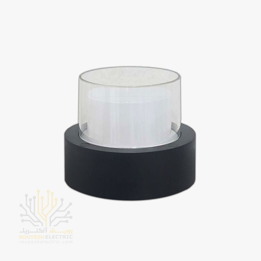 چراغ دیواری دکوراتیو 6 وات برند ایران مهر مدل استوانه یک طرفه کد ایران 25 بدنه مشکی نور نچرال 6 ماه گارانتی