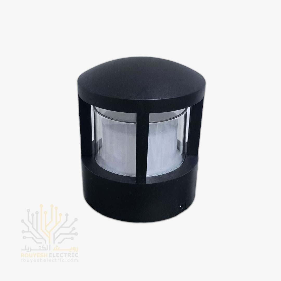 چراغ دیواری دکوراتیو 6 وات برند ایران مهر مدل استوانه یک طرفه کد ایران 33 بدنه مشکی نور آفتابی 6 ماه گارانتی